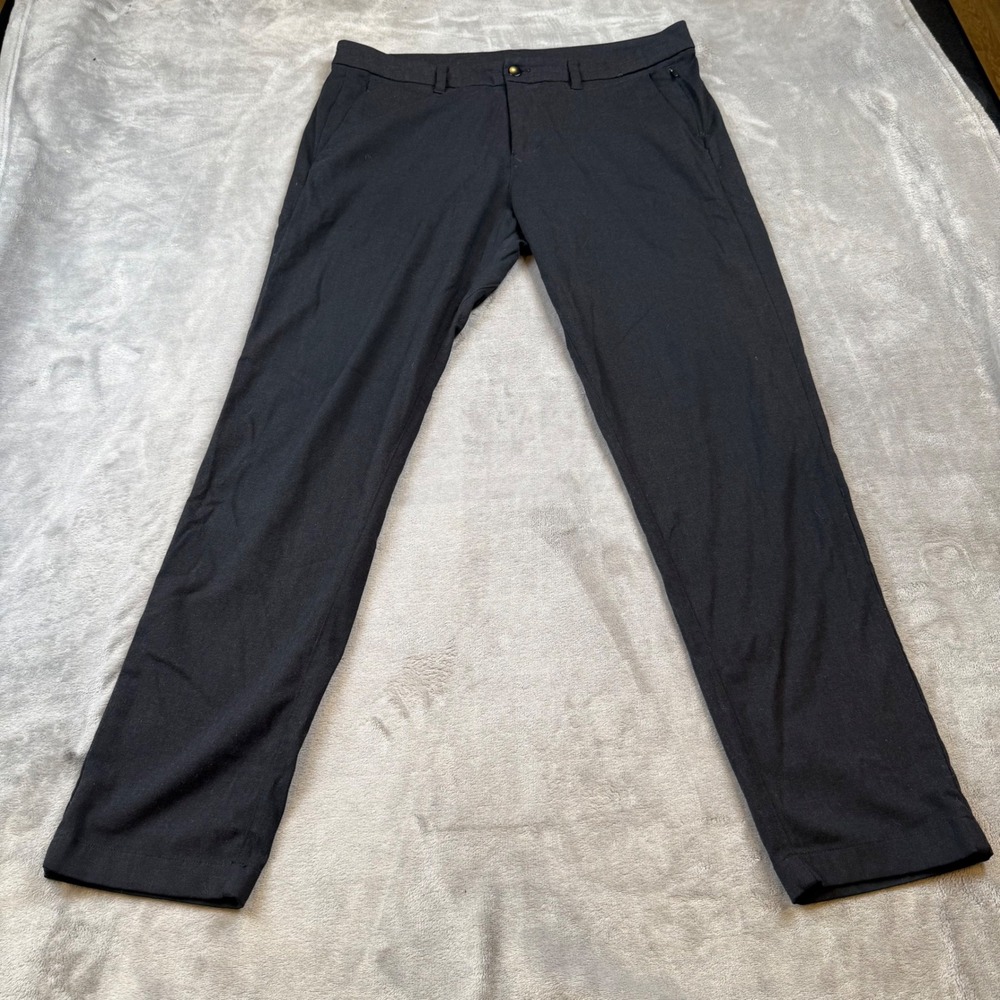 Lululemon Mens Pants Size 36 Black Polyester Wool‎ Blend Commuter